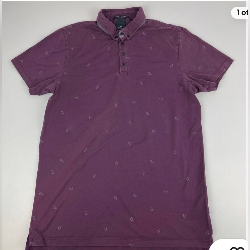 Scotch and Sofa print all over purple shirt
